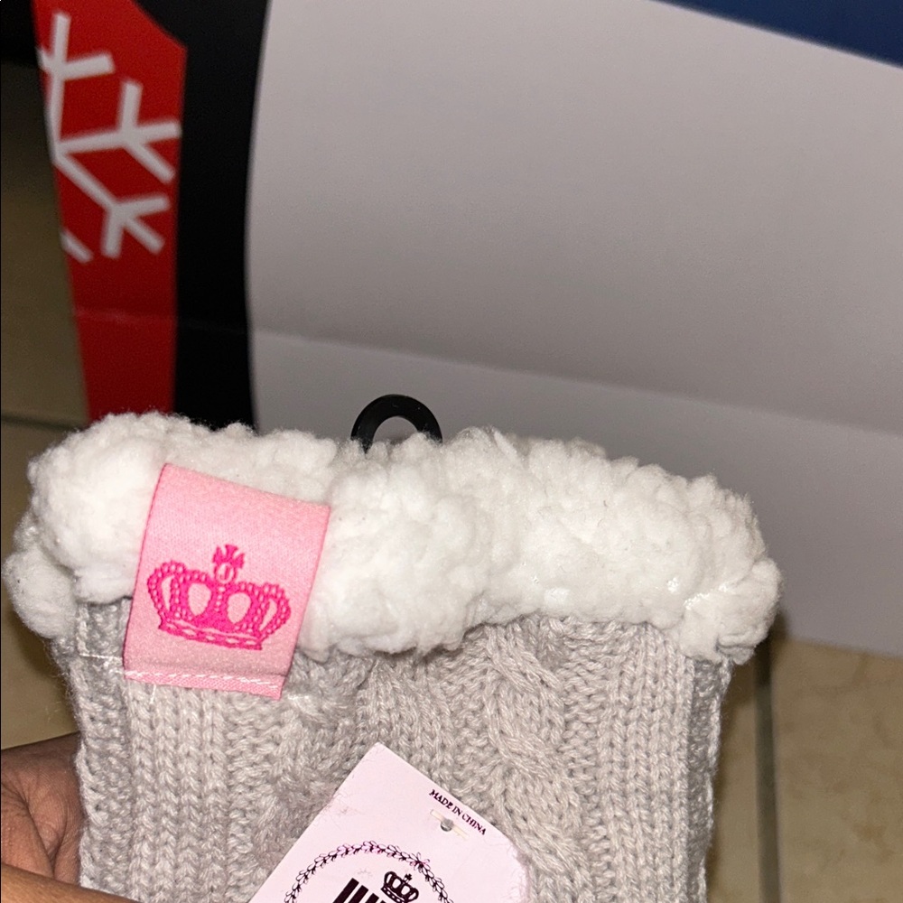Juicy Couture Black and Gray Fleece-Lined Socks - Picture 3 of 4